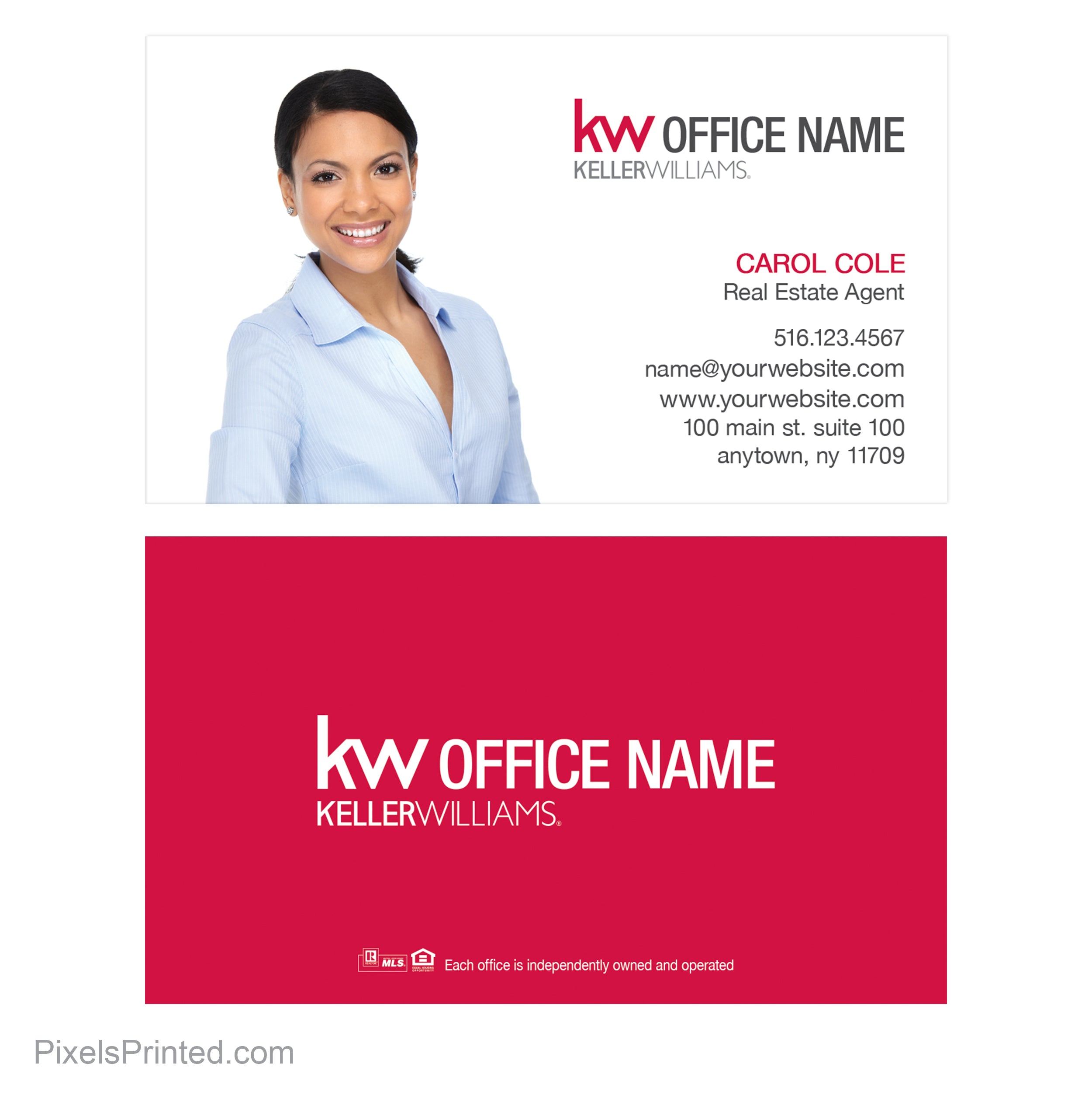 Keller Williams business cards PixelsPrinted