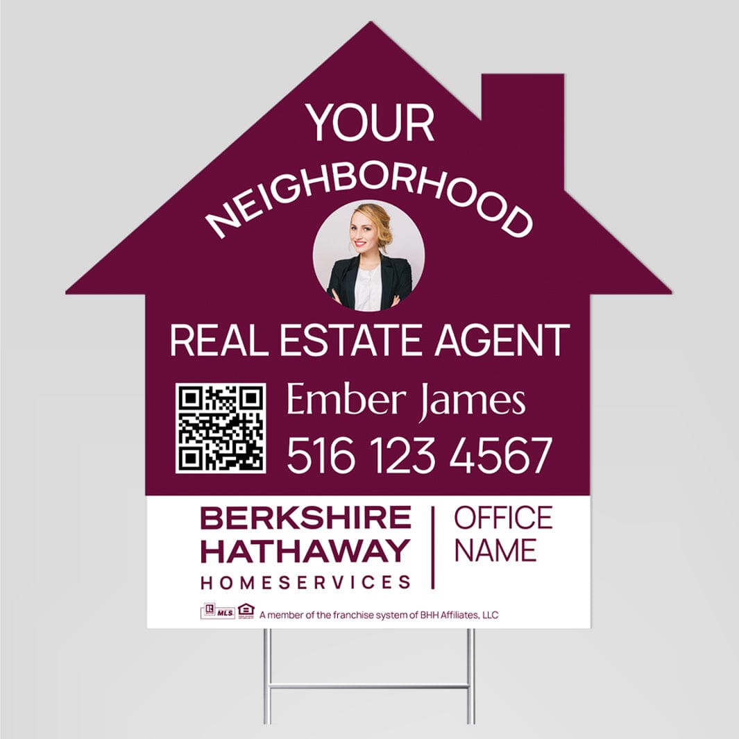 Berkshire Hathaway your neighborhood real estate agent yard signs