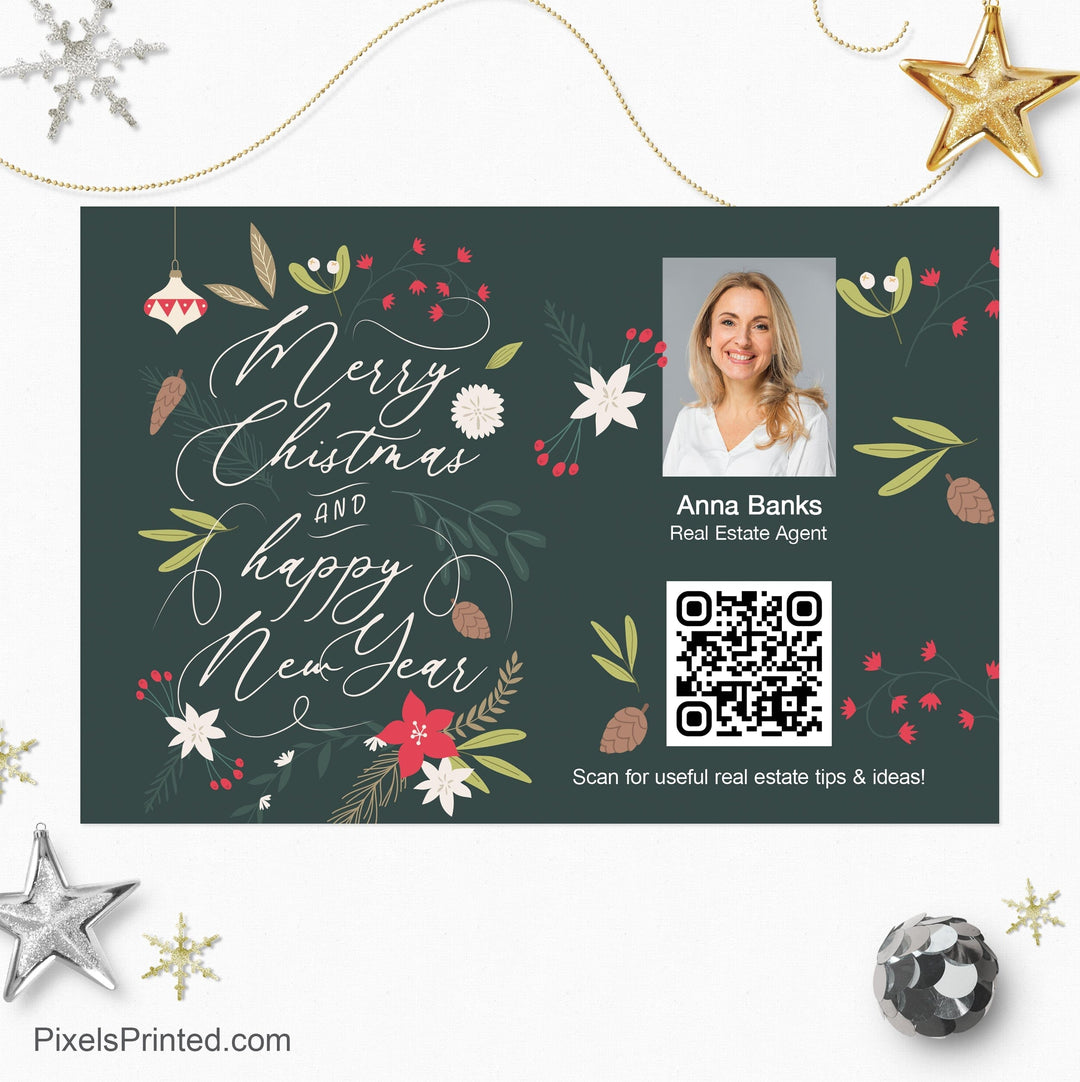 Independent real estate Christmas holiday postcards