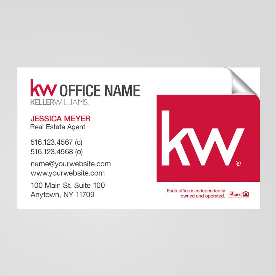 Keller Williams business card stickers