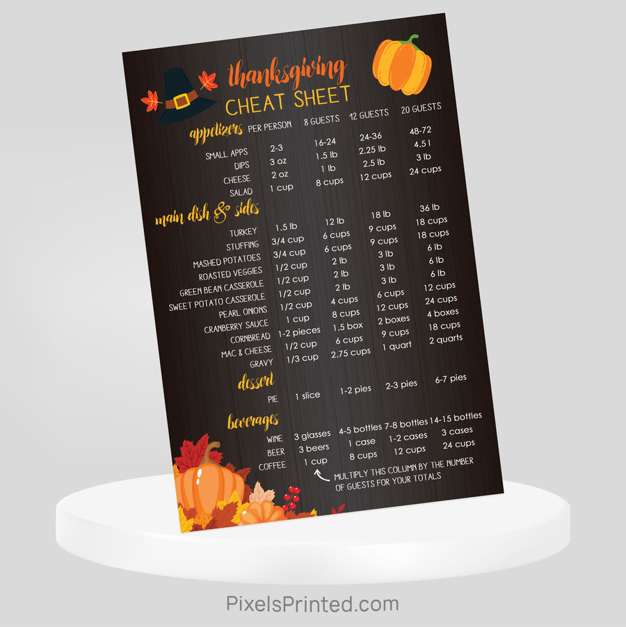 EXIT realty Thanksgiving cheat sheet postcards, fall real estate postcards