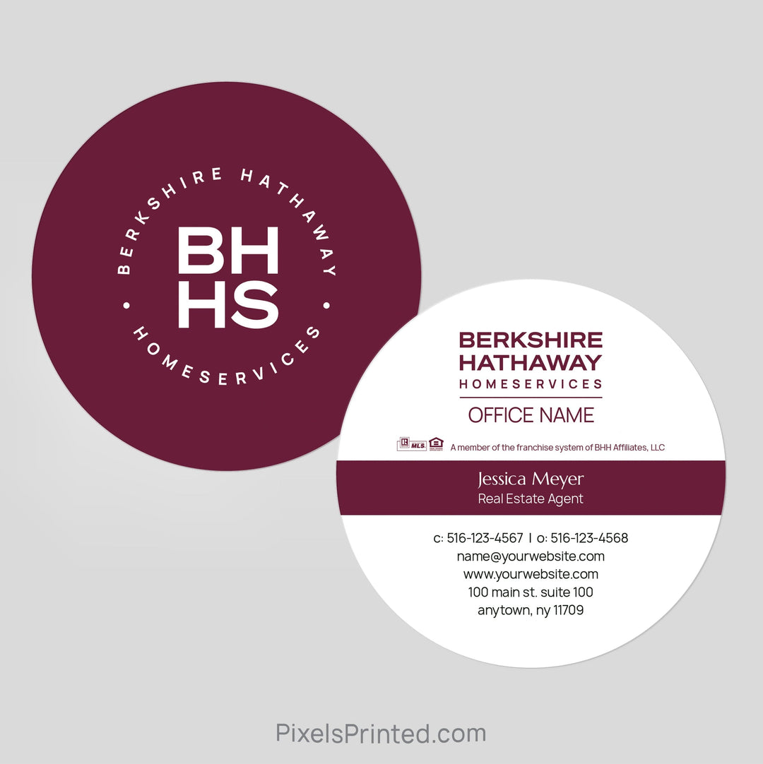 Berkshire Hathaway circle shape business cards Business Cards PixelsPrinted 