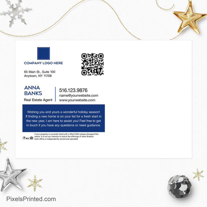 Coldwell Banker Christmas holiday postcards PixelsPrinted 