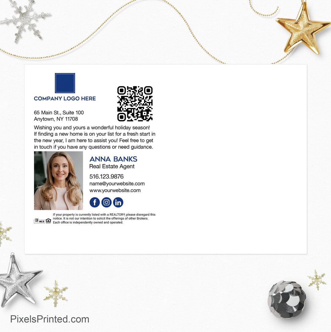 Coldwell Banker Christmas holiday postcards PixelsPrinted 