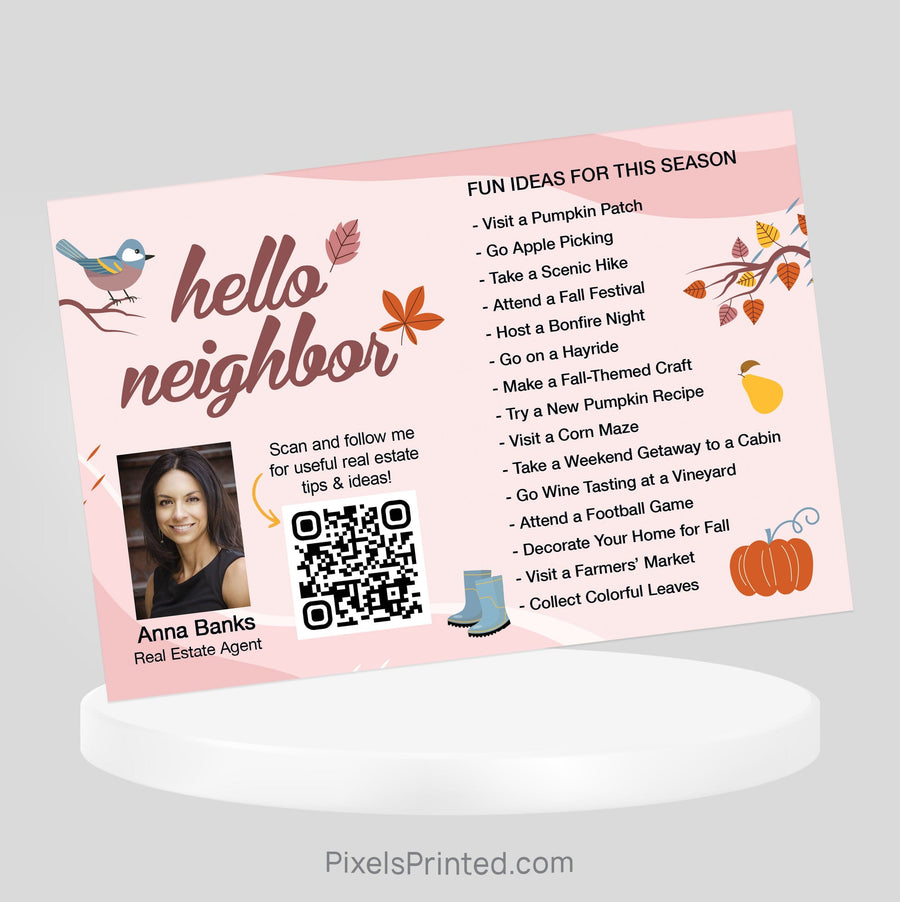 Coldwell Banker Fall activities postcards PixelsPrinted 