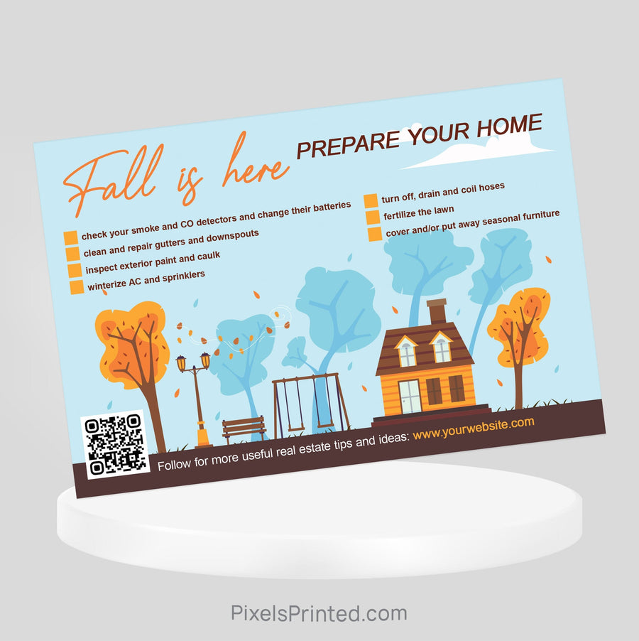 Coldwell Banker Fall maintenance postcards PixelsPrinted 