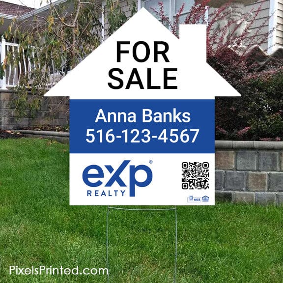 EXP realty house shaped yard signs yard signs PixelsPrinted 