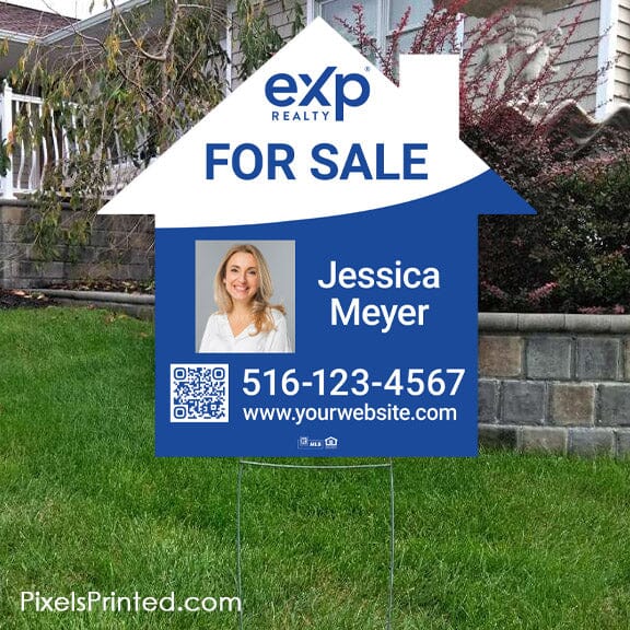 EXP realty house shaped yard signs yard signs PixelsPrinted 