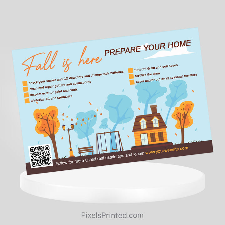 Independent real estate Fall Maintenance postcard PixelsPrinted 