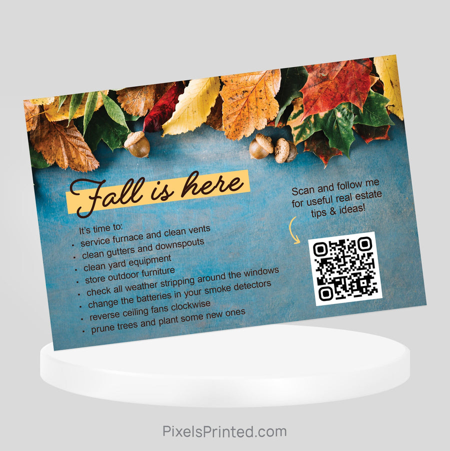 Independent real estate Fall Maintenance postcard PixelsPrinted 