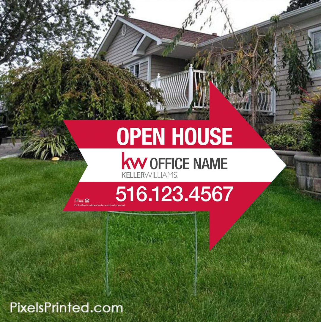 Keller Williams arrow shaped yard signs yard signs PixelsPrinted 