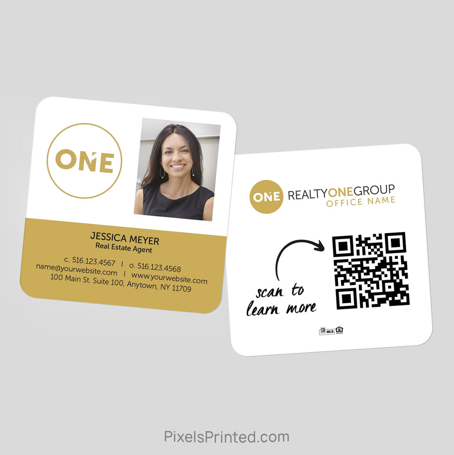 Realty ONE Group square business cards Business Cards PixelsPrinted 