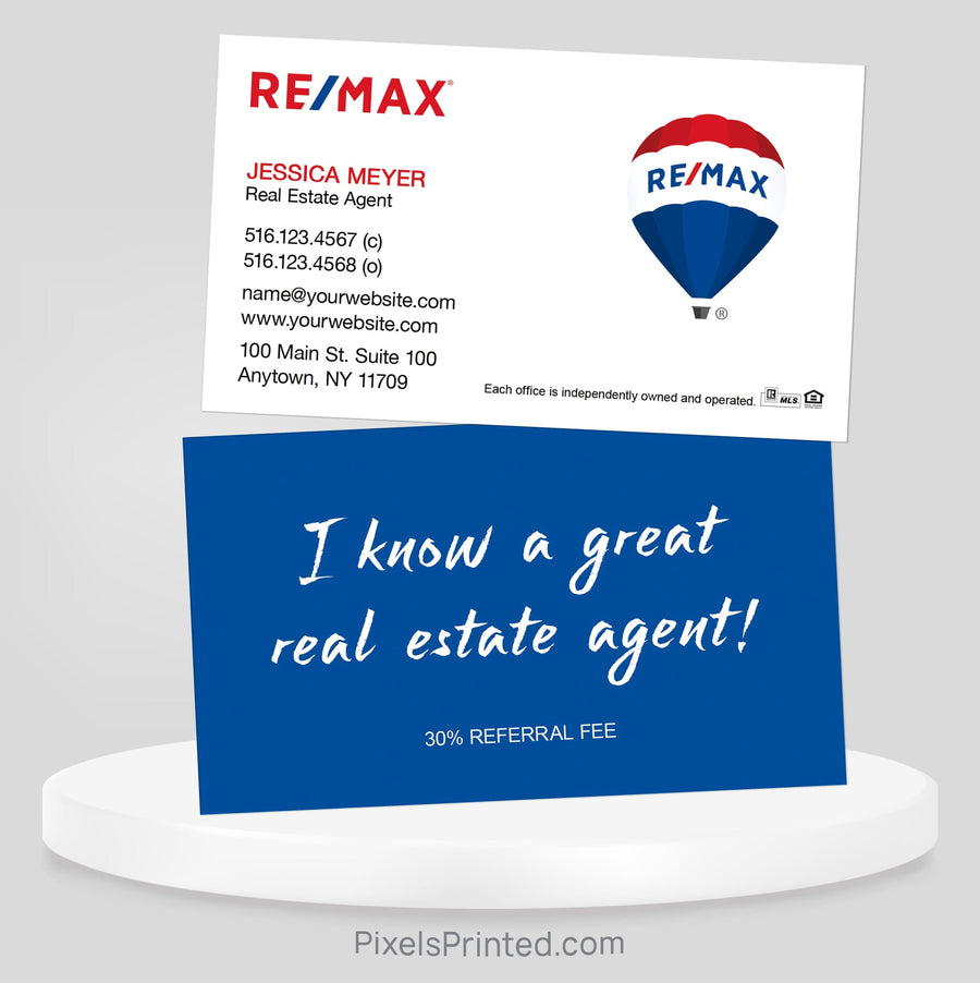 REMAX real estate referral business cards Business Cards PixelsPrinted 