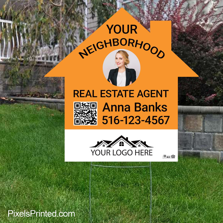 your neighborhood real estate agent yard sign PixelsPrinted 