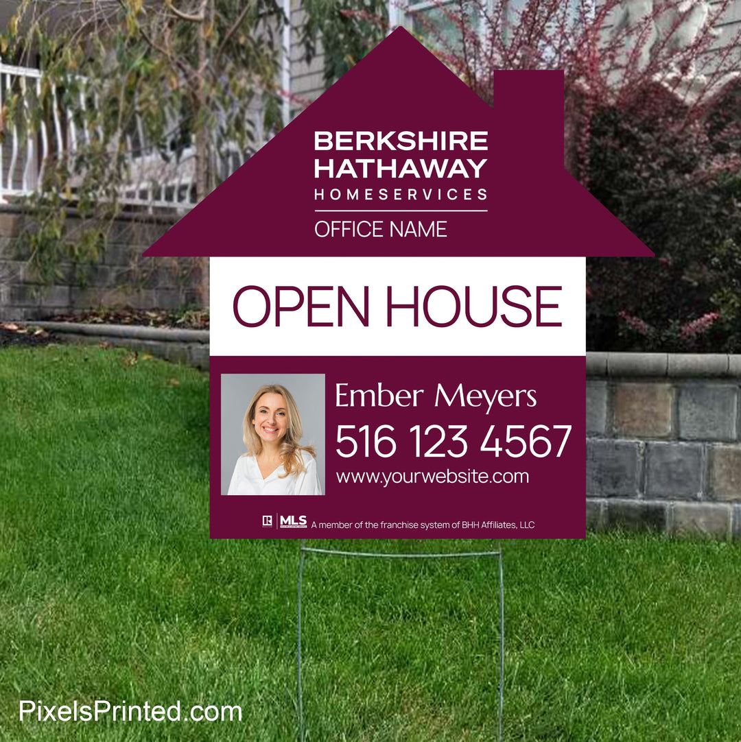 Berkshire Hathaway house shaped yard signs yard signs PixelsPrinted 