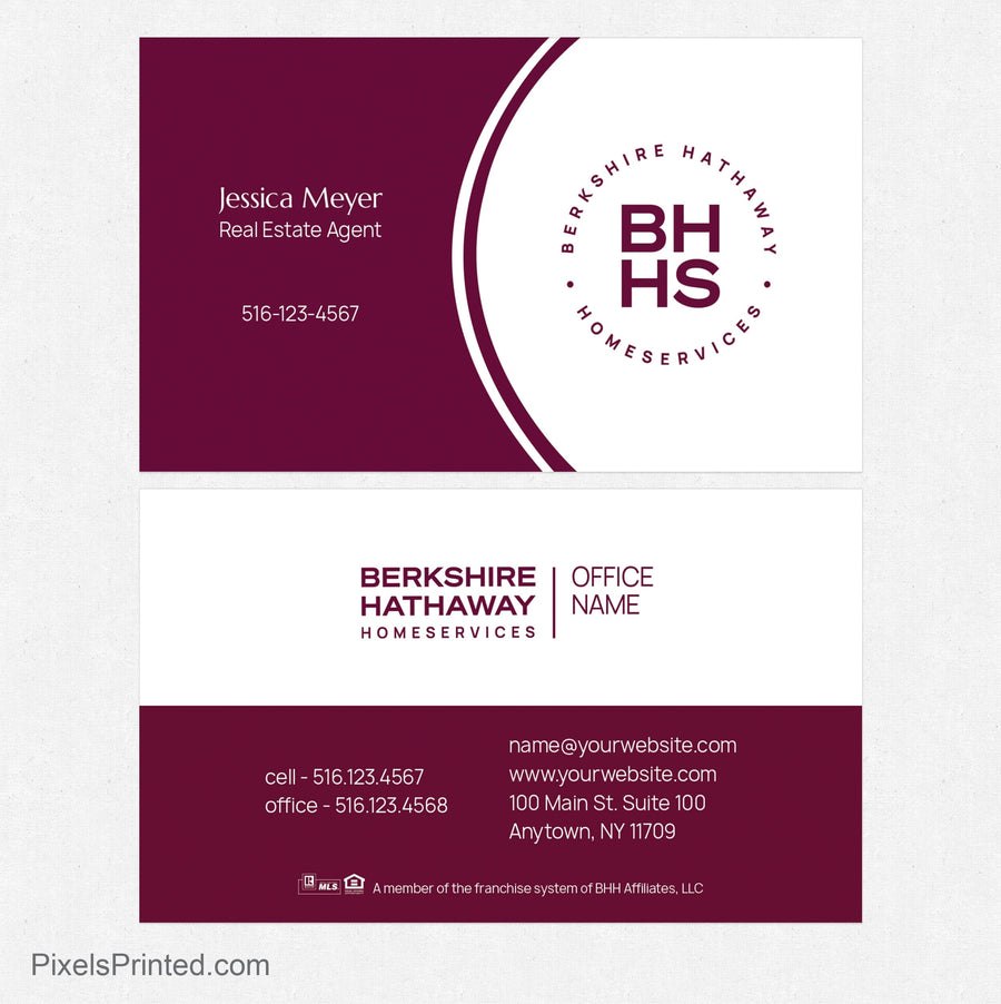Berkshire Hathaway no photo business cards Business Cards PixelsPrinted 