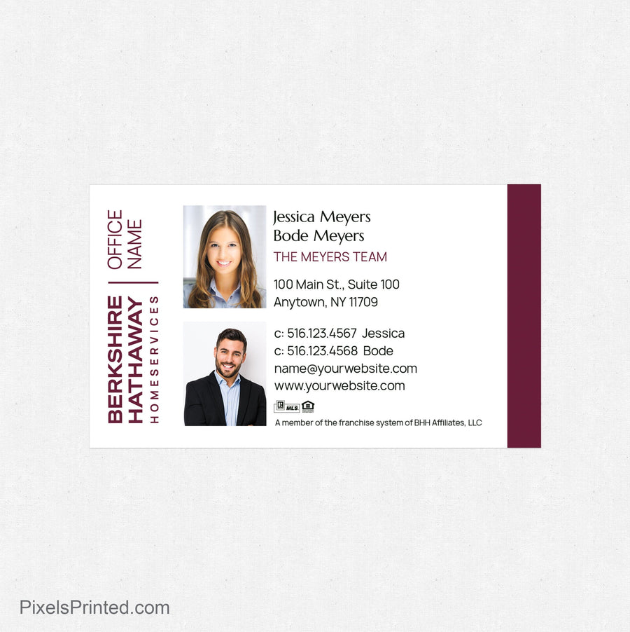 Berkshire Hathaway team business card magnets PixelsPrinted 