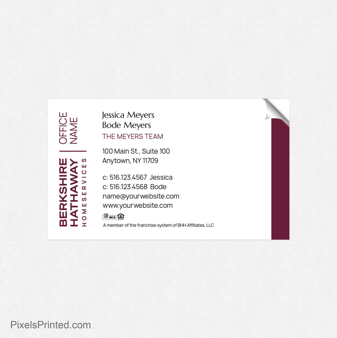 Berkshire Hathaway team business card stickers PixelsPrinted 