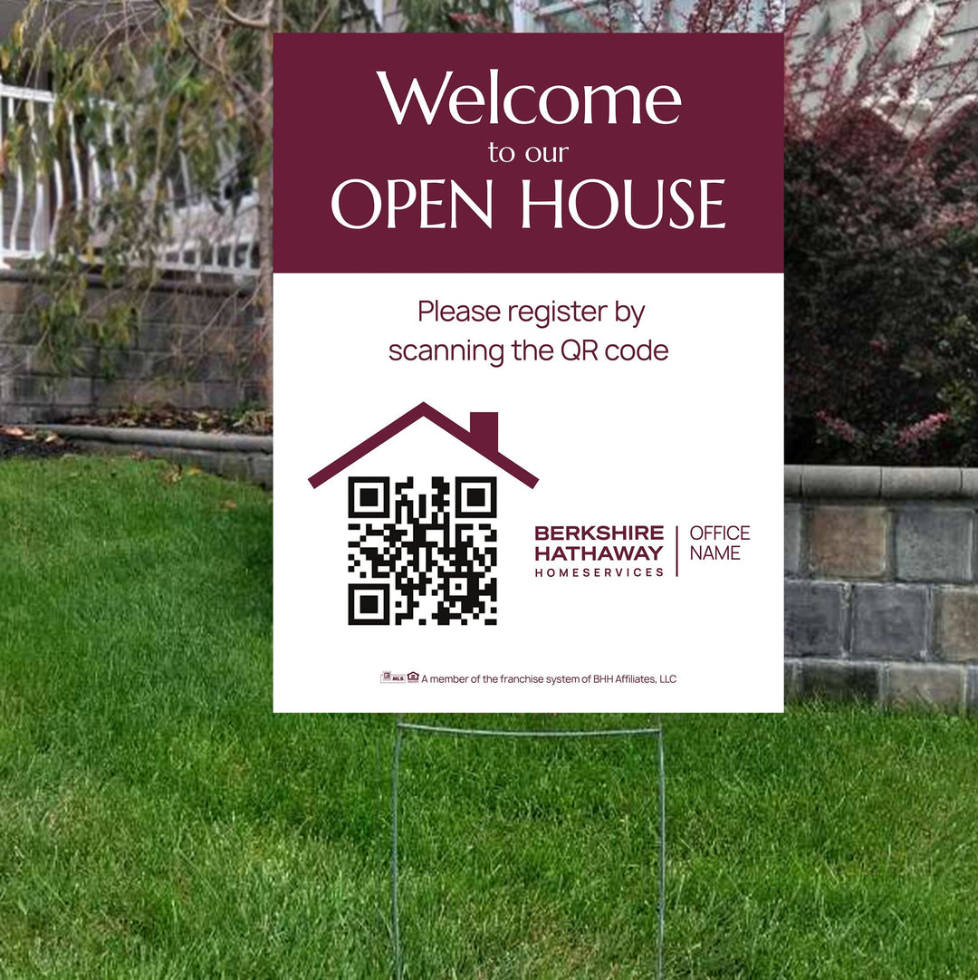 Berkshire Hathaway welcome yard signs, for sale signs, open house signs, realtor yard signs