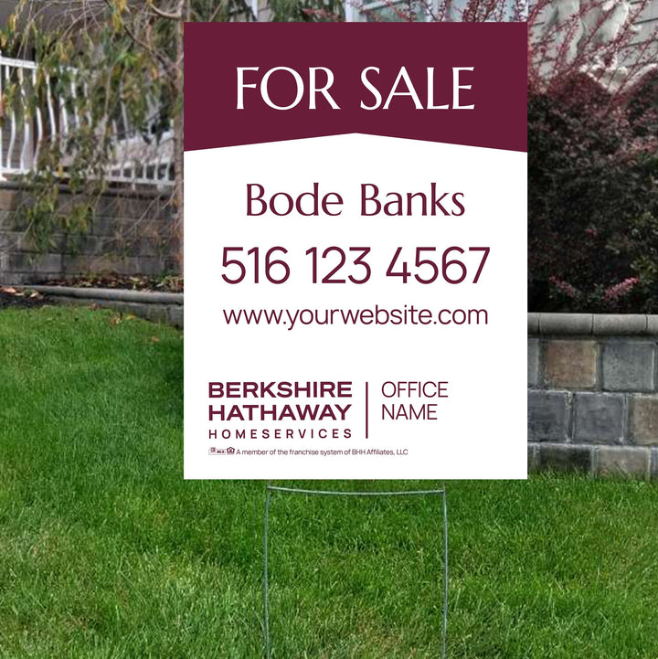 Berkshire Hathaway yard signs, for sale signs, open house signs, realtor yard signs