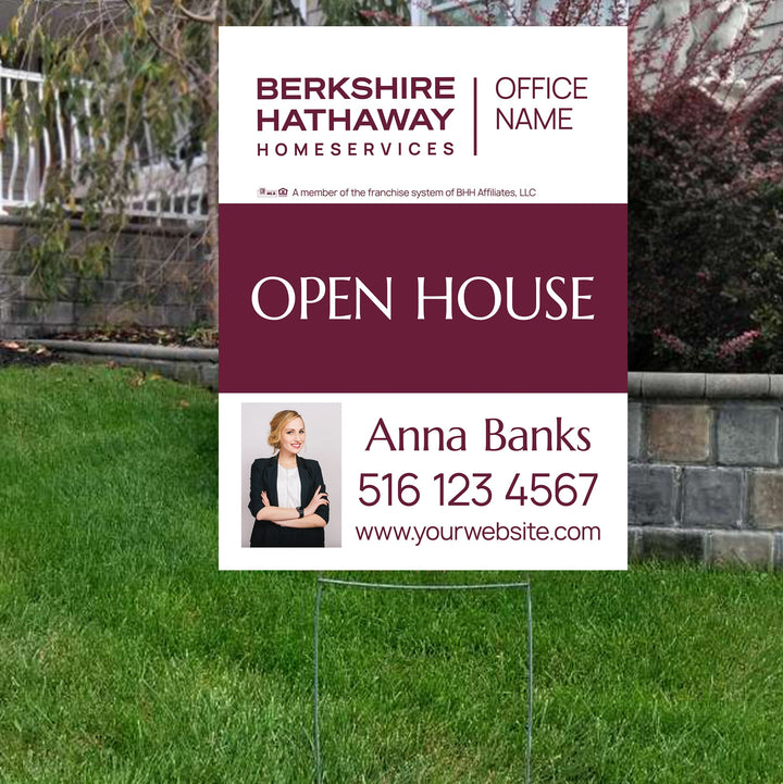 Berkshire Hathaway yard signs, for sale signs, open house signs, realtor yard signs