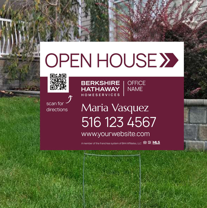 Berkshire Hathaway yard signs, for sale signs, open house signs, realtor yard signs