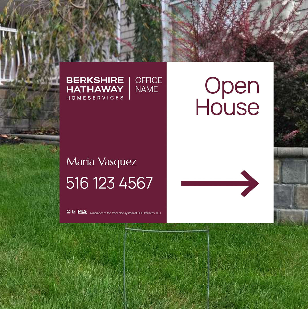 Berkshire Hathaway yard signs, for sale signs, open house signs, realtor yard signs