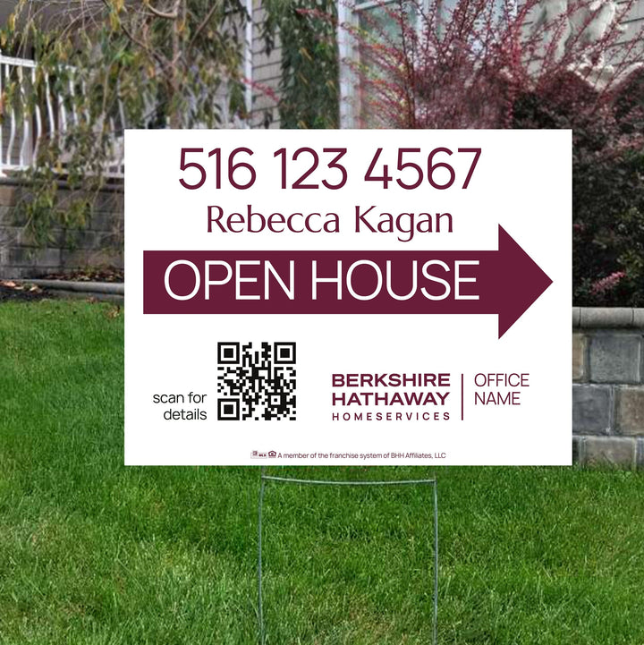 Berkshire Hathaway yard signs, for sale signs, open house signs, realtor yard signs