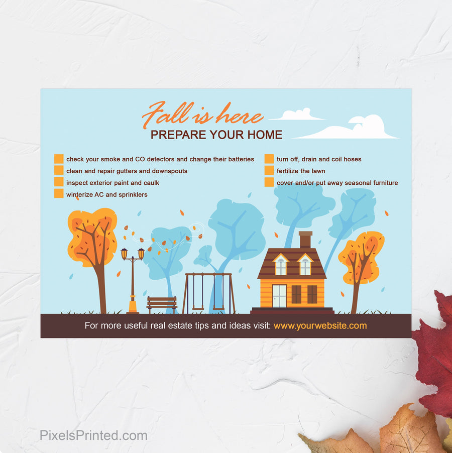 Coldwell Banker fall maintenance checklist postcards PixelsPrinted 