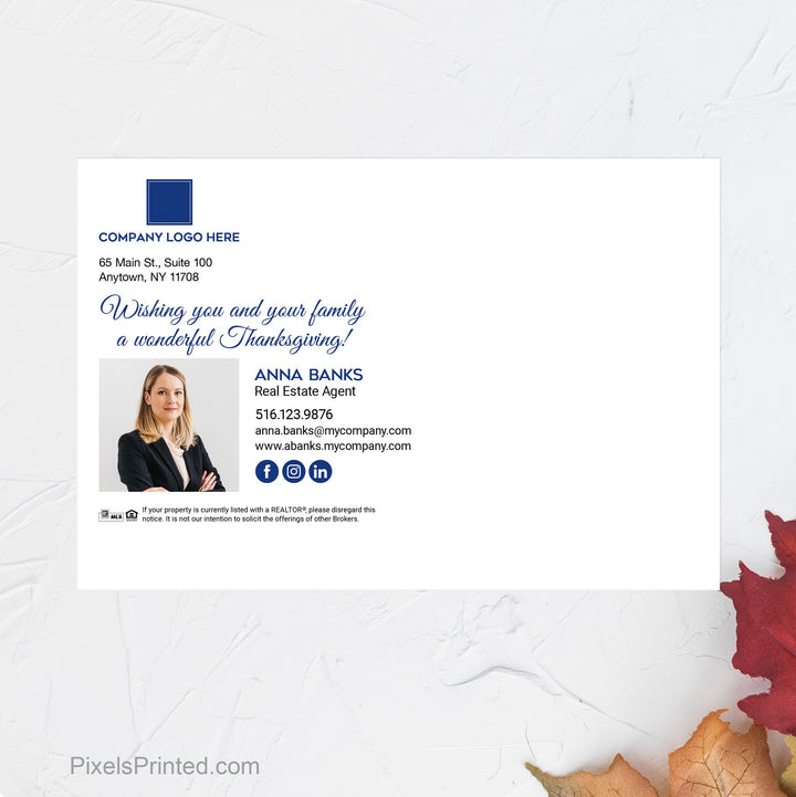 Coldwell Banker Thanksgiving postcards postcards PixelsPrinted 