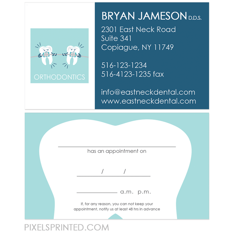dentist appointment cards business cards PixelsPrinted 
