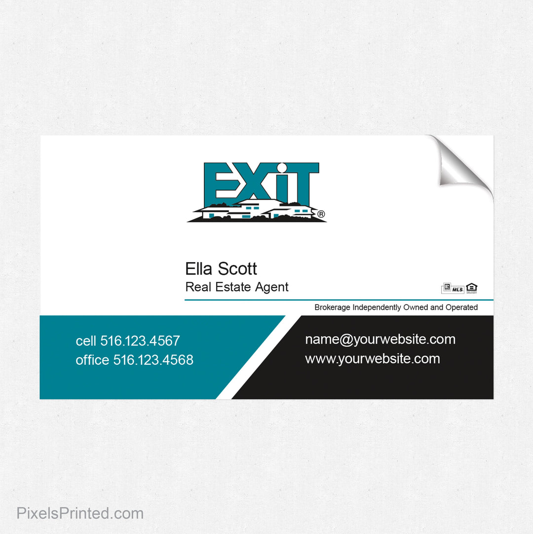 EXIT realty business card stickers PixelsPrinted 