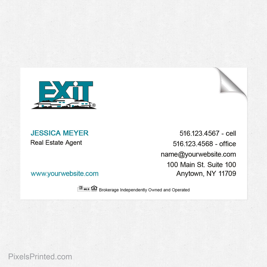 EXIT realty business card stickers PixelsPrinted 