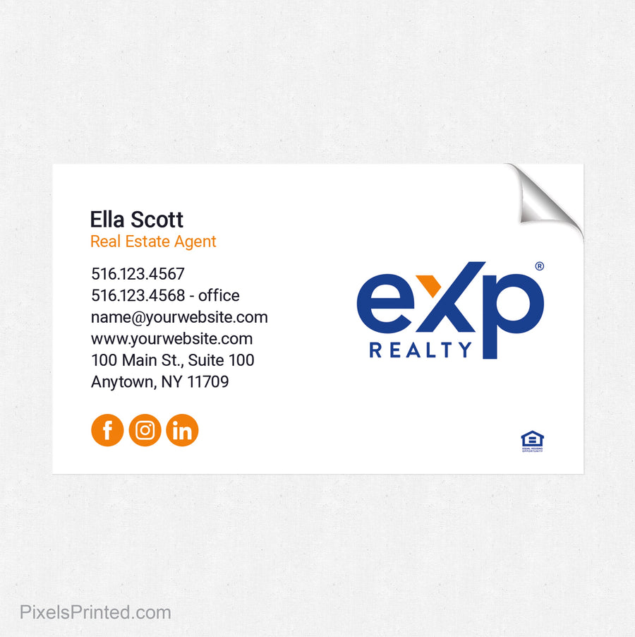 EXP realty business card stickers sticker PixelsPrinted 