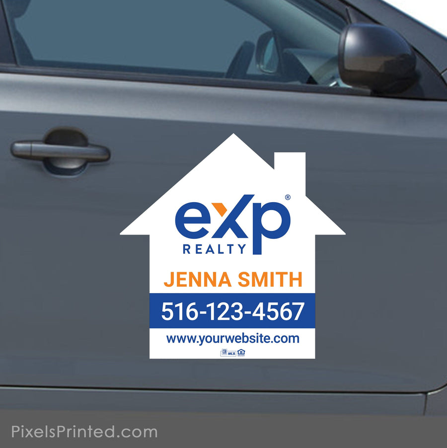 EXP realty house shaped car magnets PixelsPrinted 
