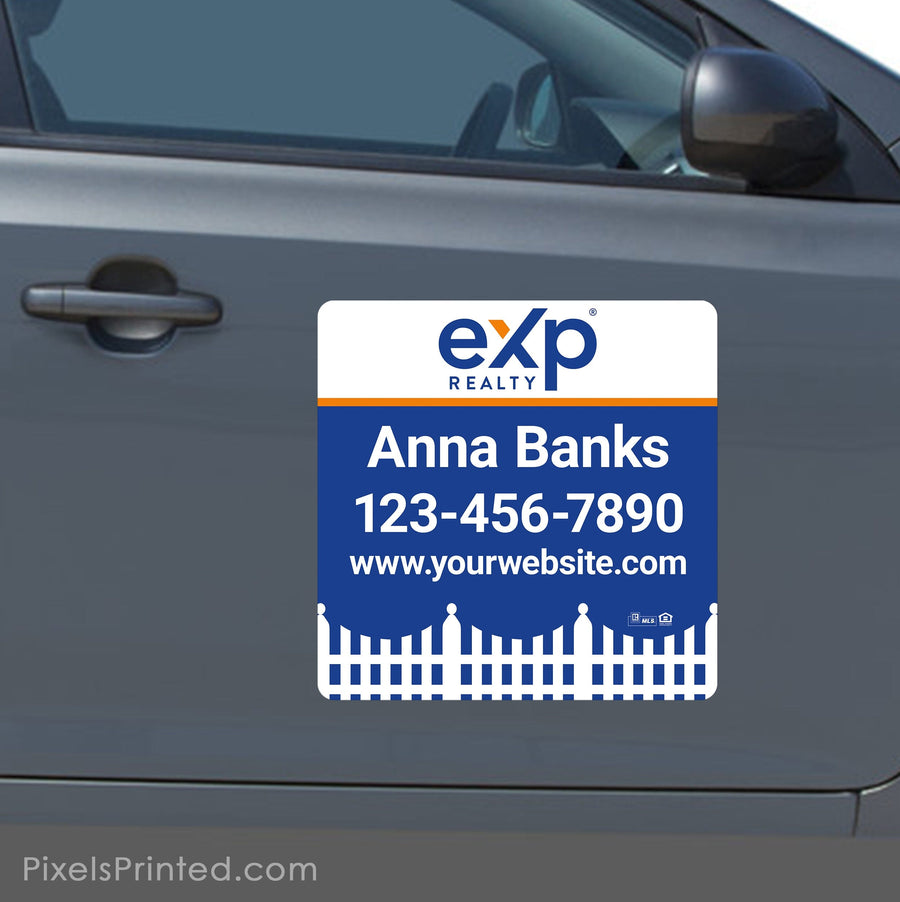 EXP realty square car magnets PixelsPrinted 