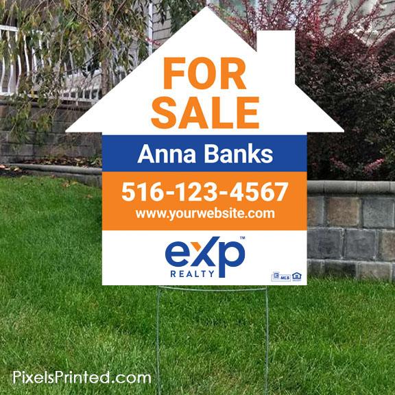 EXP realty house shaped yard signs