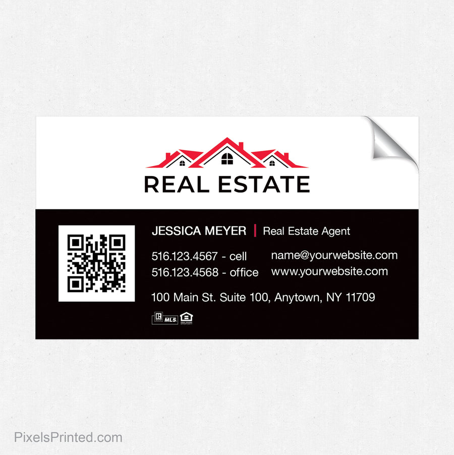 Independent real estate business card stickers PixelsPrinted 