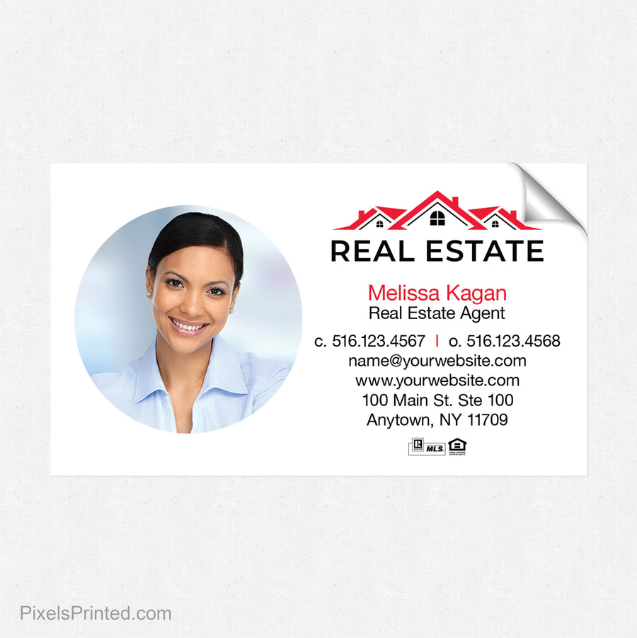 Independent real estate business card stickers PixelsPrinted 