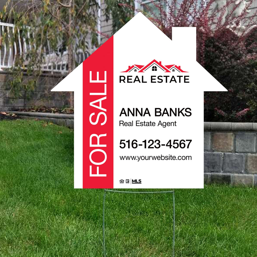 Independent real estate house shaped yard signs yard signs PixelsPrinted 