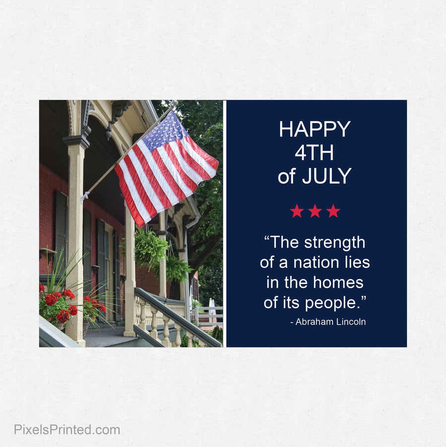Independent real estate Independence Day postcards PixelsPrinted 
