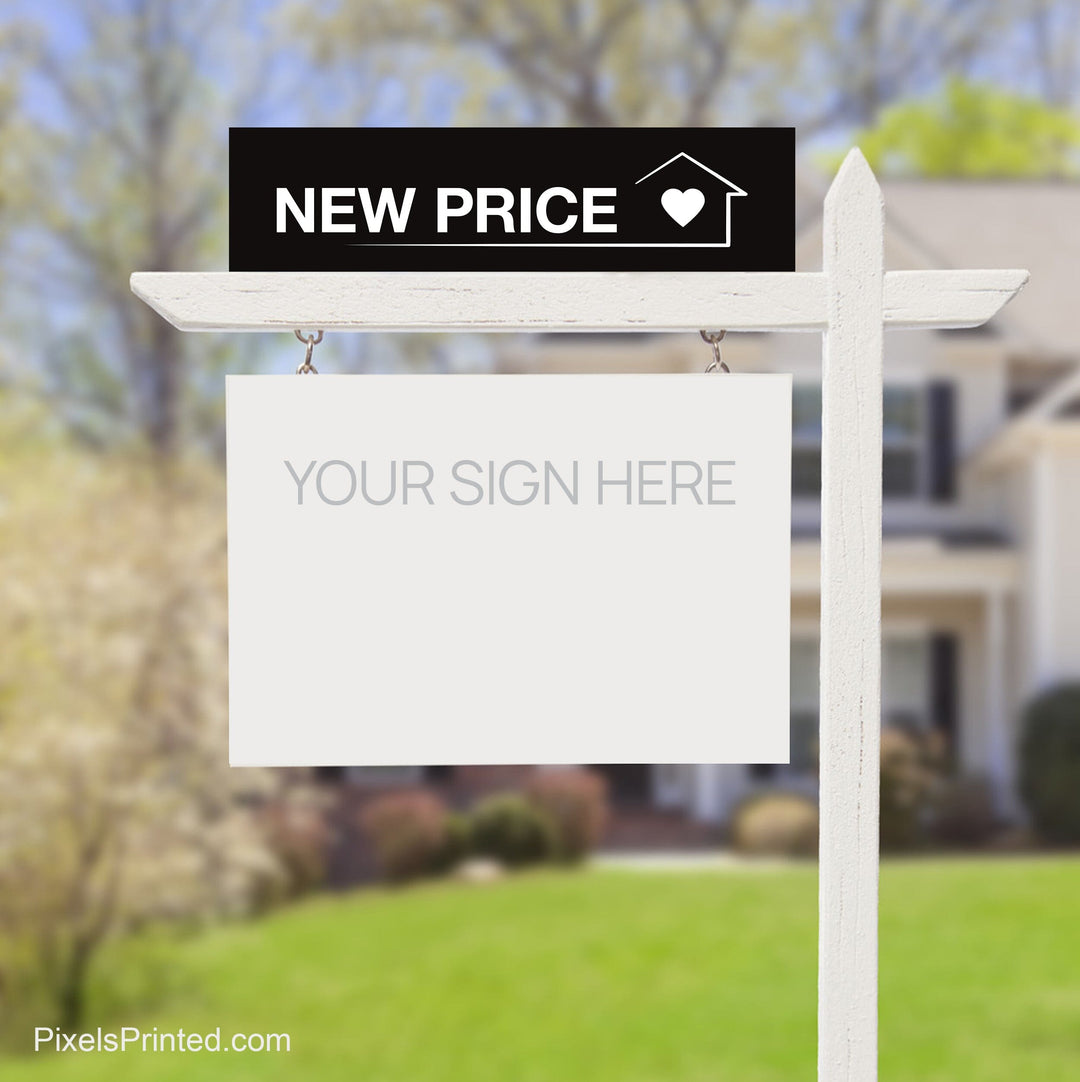 independent real estate new price sign riders PixelsPrinted 