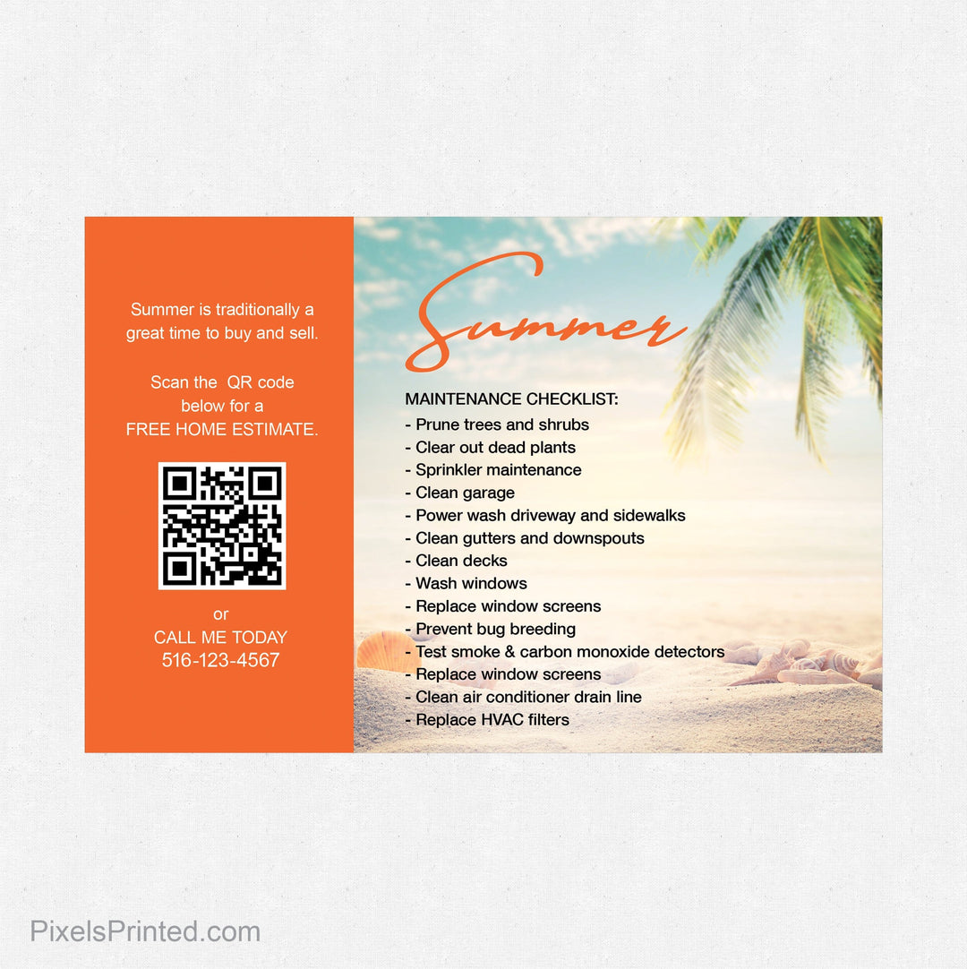 Independent real estate summer maintenance postcards PixelsPrinted 