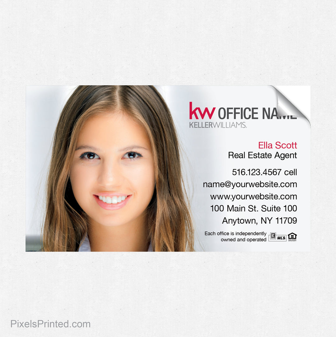 Keller Williams business card stickers PixelsPrinted 