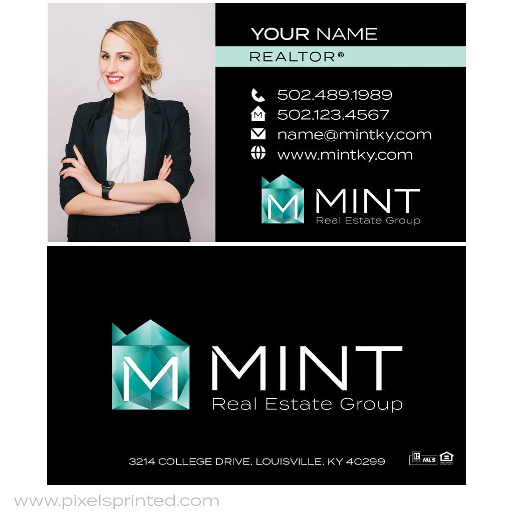 mintky custom business cards Pixels Printed 