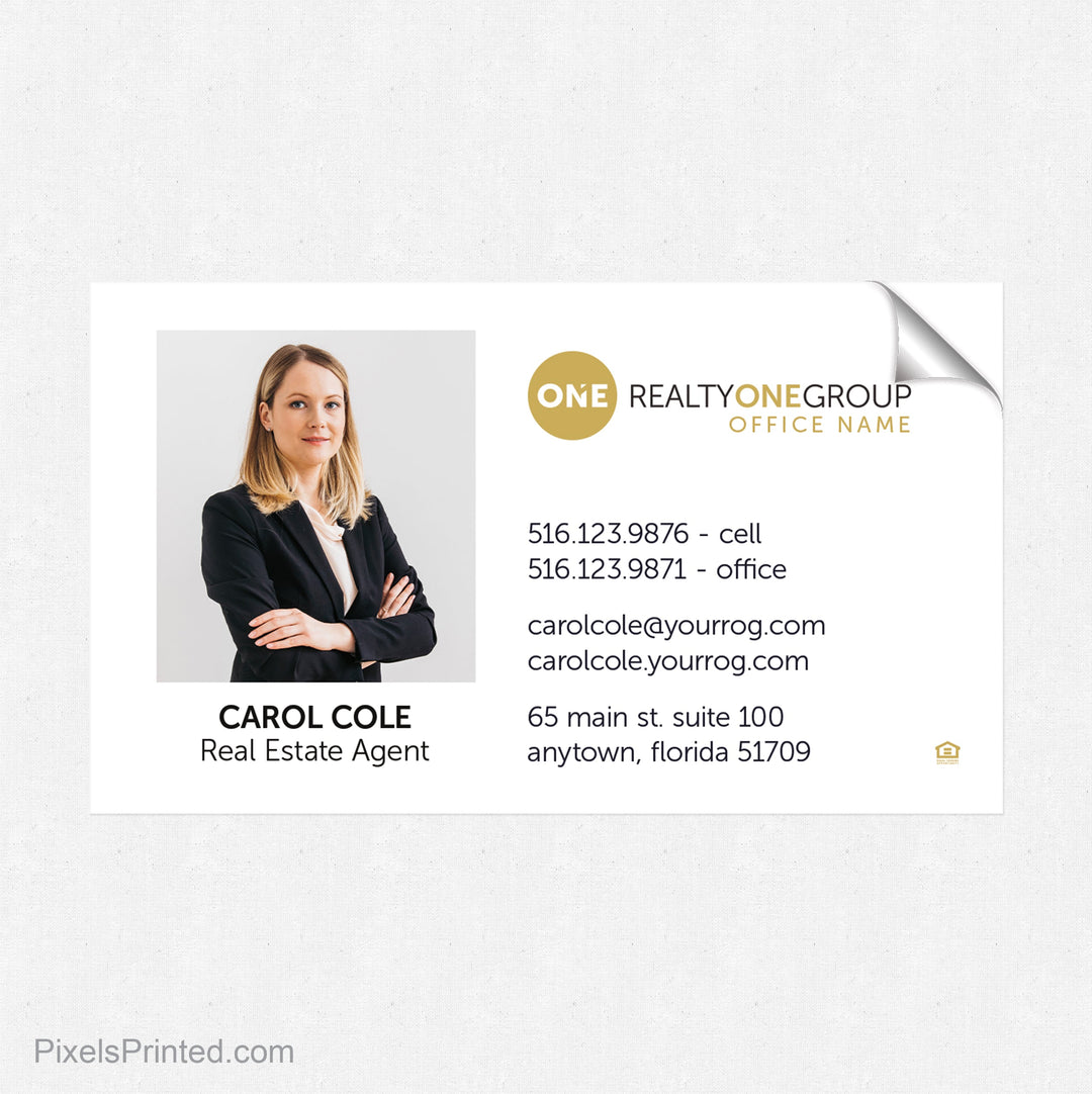 Realty One Group business card stickers sticker PixelsPrinted 