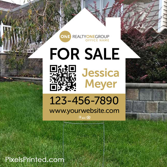 Realty ONE Group house shaped yard signs yard signs PixelsPrinted 