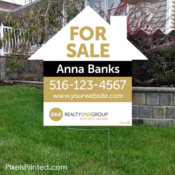 Realty ONE Group house shaped yard signs 