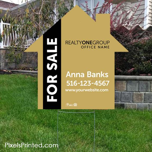 Realty ONE Group house shaped yard signs