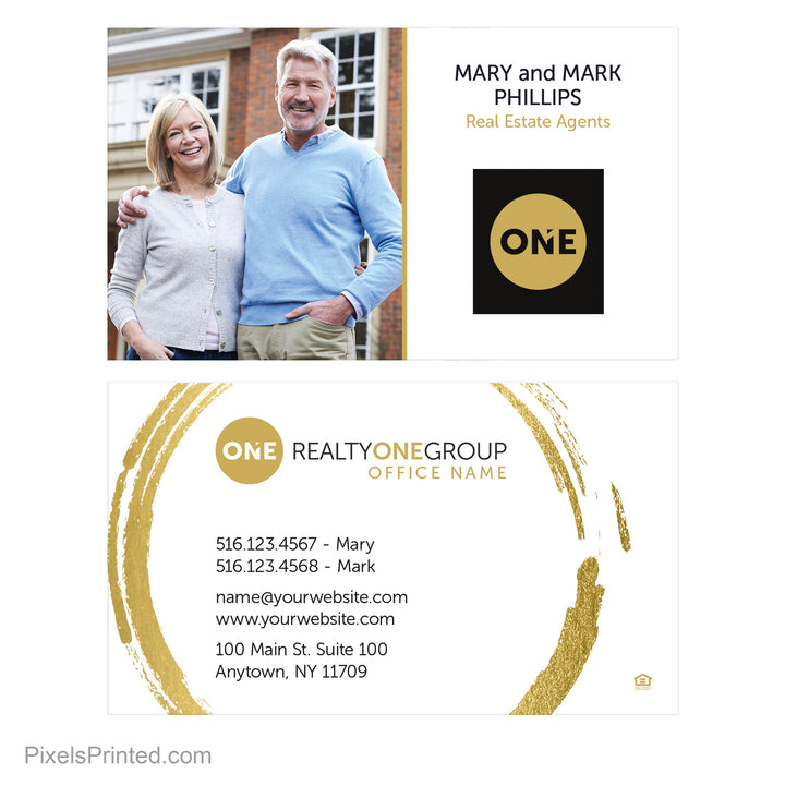 Realty ONE Group team business cards PixelsPrinted 